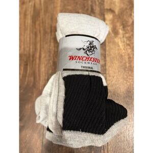 Winchester Sockwear Thermal Crew Socks 3 Pair Pack Gray Black USA Size 10-13